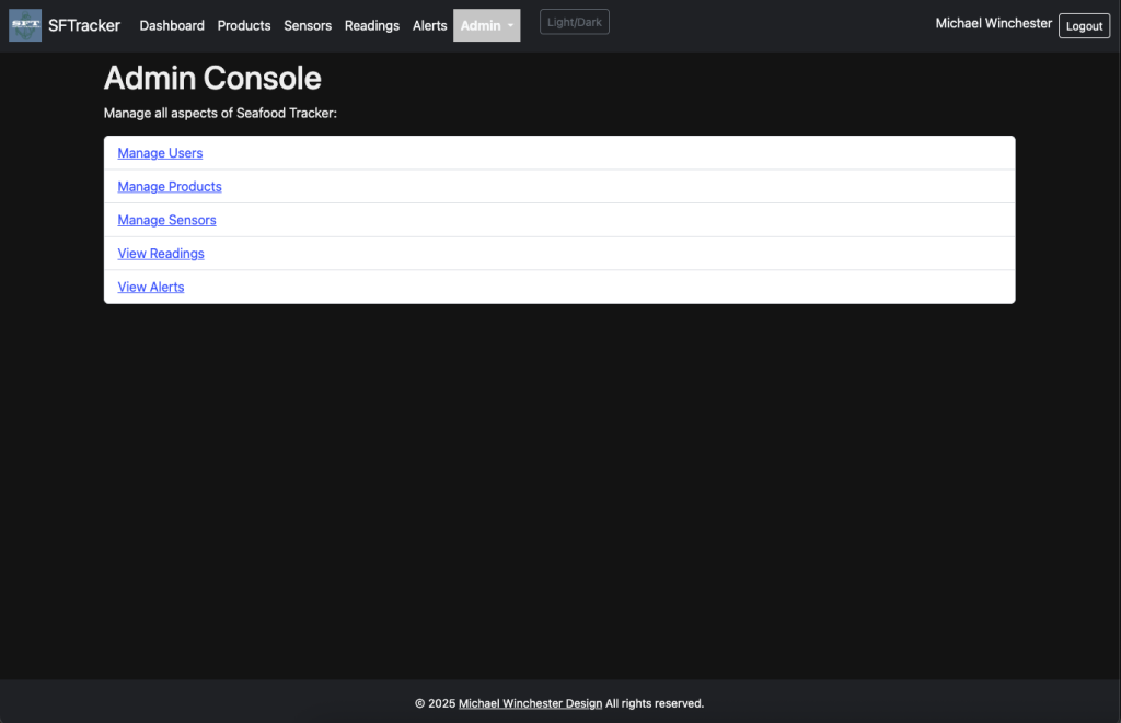 Inside the Admin console you add users or edit users - as well as have quick access to the other Admin page for Sensors, Ai integration, etc.